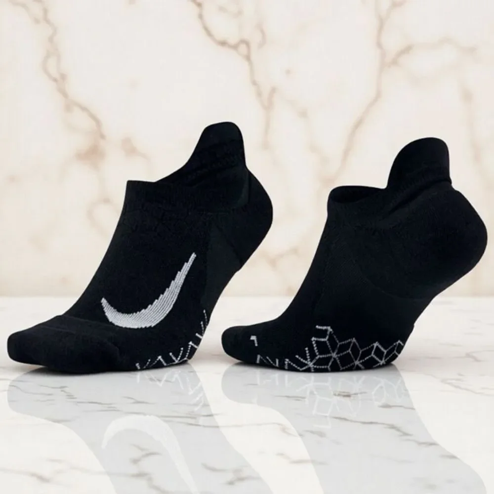 *3 Pair* Nike Elite Cushioned No-Show Black Running Socks M: 6-7.5 | W: 7.5-9